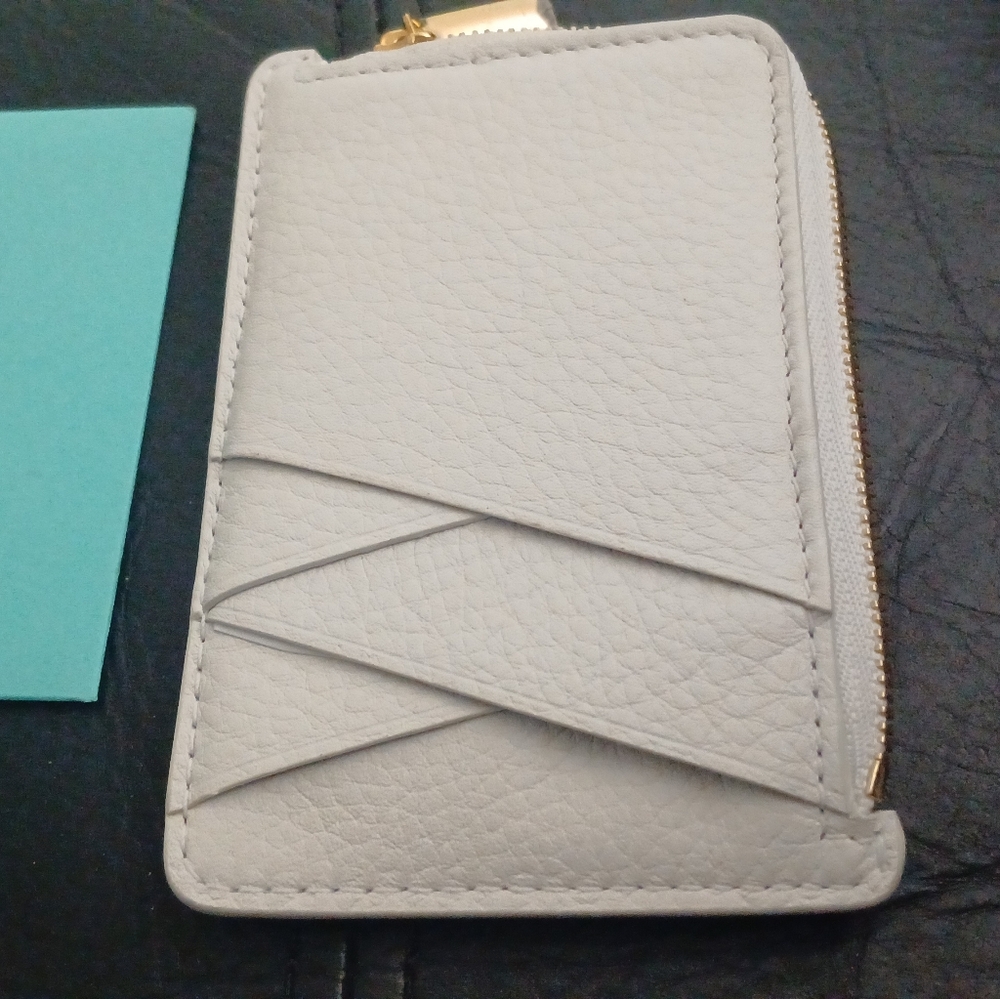 NEW AUTHENTIC Tiffany & Co $500 Zip Wallet Card Case Made In Italy - Picture 5 of 14